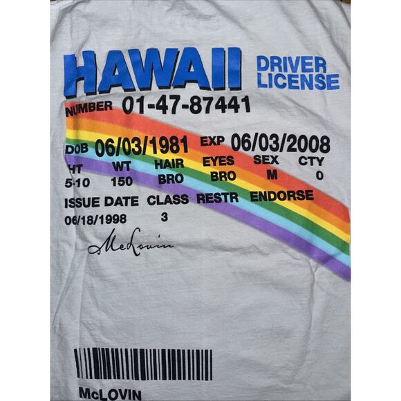 Vintage Superbad McLovin Big Head T-Shirt Gray Large 20x26 Movie Graphic Tee - Picture 5 of 6